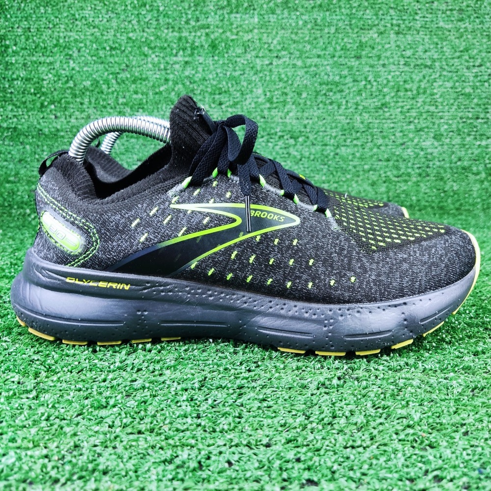 Brooks Running Shoes Mens 8 Black Glycerin StealthFit 20 Knit Athletic Sneakers